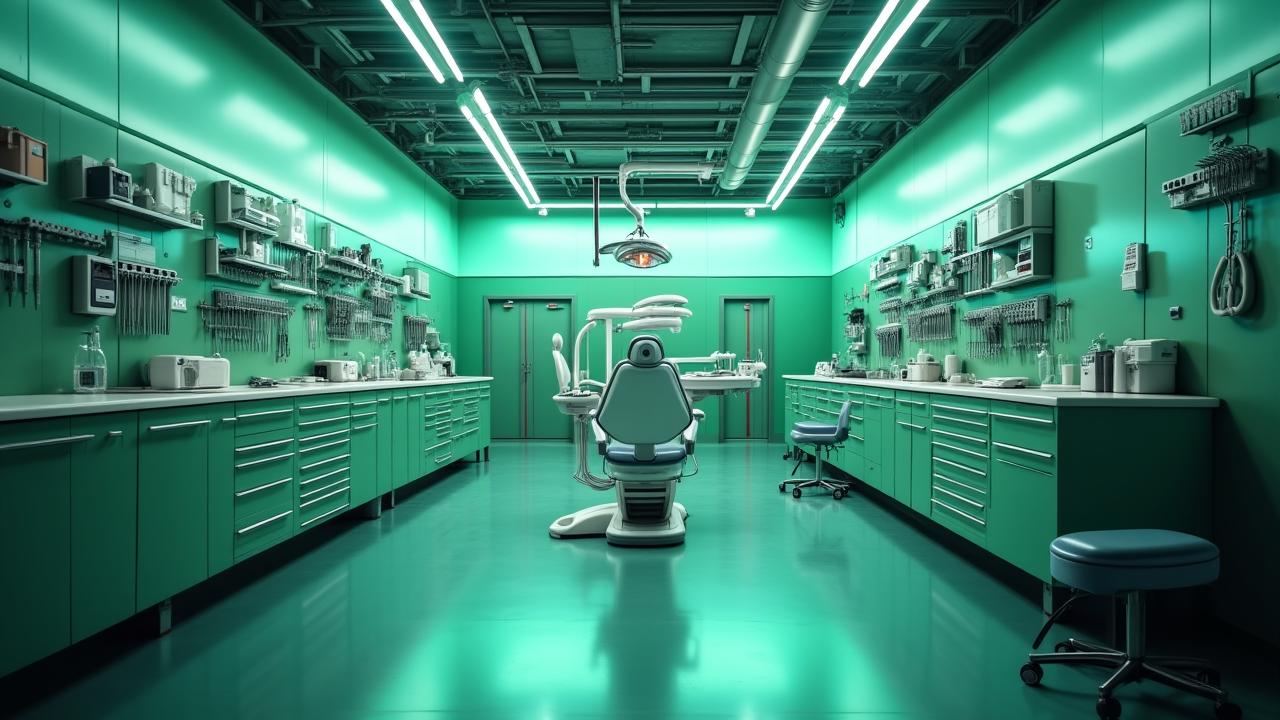 Clean professional dental office and automotive facility mashup