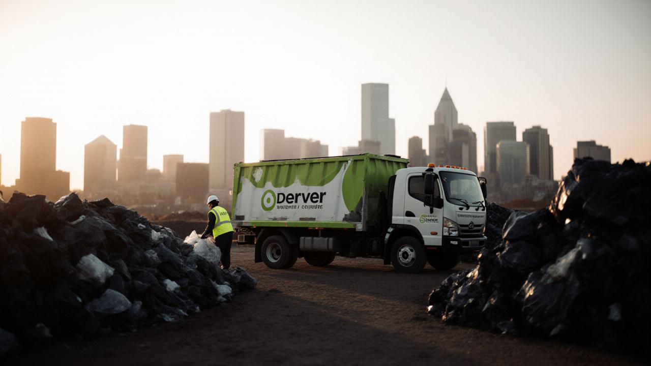 Clean construction site with waste management professional